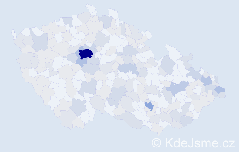 Jméno: 'Benjamín', počet výskytů 341 v celé ČR