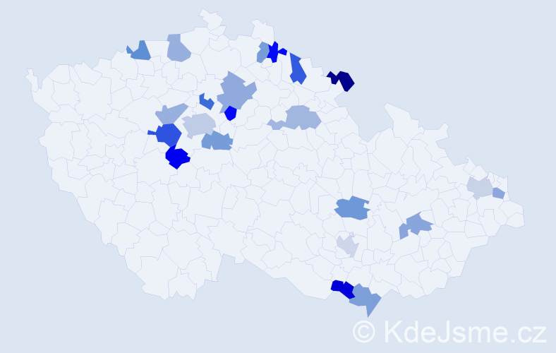 Jméno: 'Matěj Jan', počet výskytů 26 v celé ČR