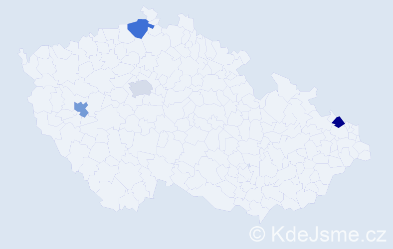 Jméno: 'Adelaide', počet výskytů 4 v celé ČR