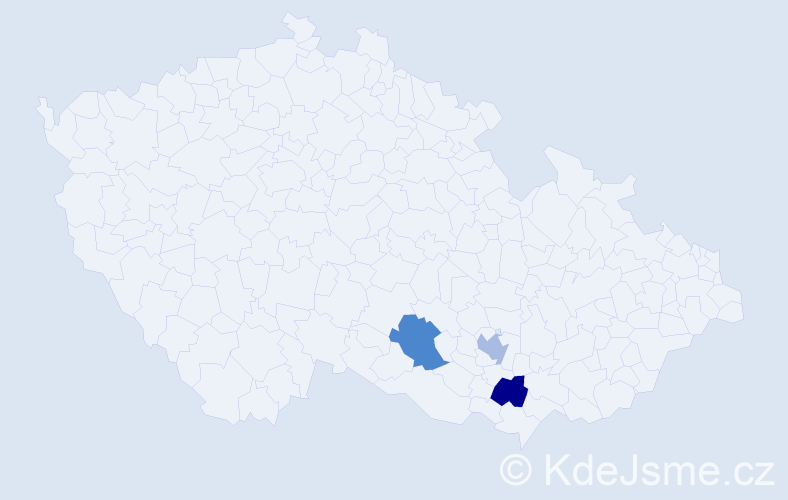 Jméno: 'Moc', počet výskytů 3 v celé ČR