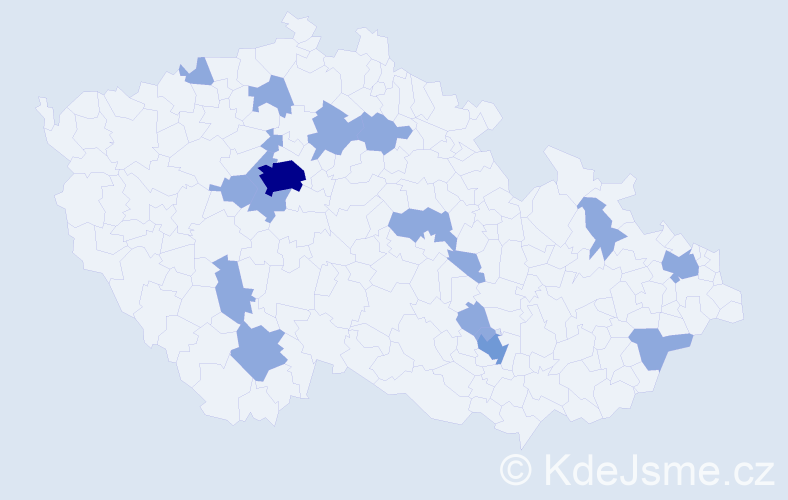 Jméno: 'Vojen', počet výskytů 24 v celé ČR