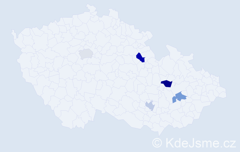 Jméno: 'Daniel George', počet výskytů 5 v celé ČR