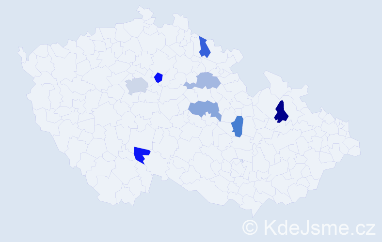 Jméno: 'Erin', počet výskytů 10 v celé ČR