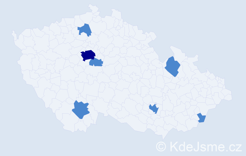 Jméno: 'Daniel Petr', počet výskytů 9 v celé ČR