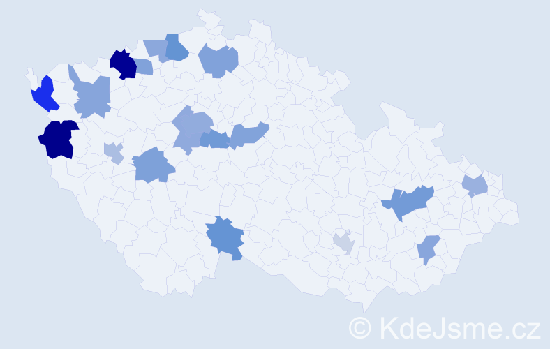 Jméno: 'Hung', počet výskytů 33 v celé ČR