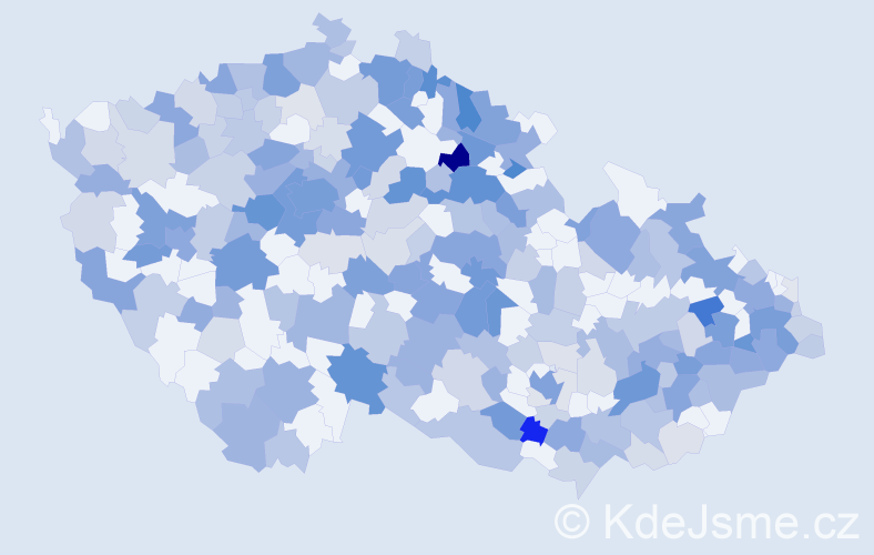Jméno: 'Bořek', počet výskytů 629 v celé ČR