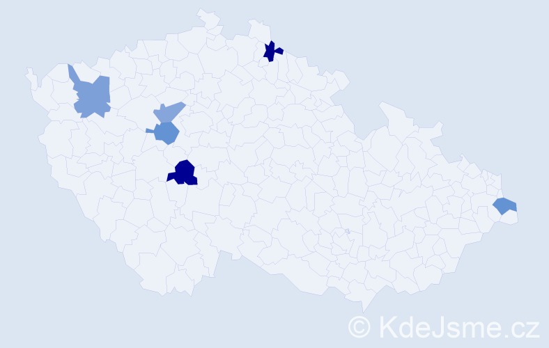 Jméno: 'Vadym', počet výskytů 6 v celé ČR