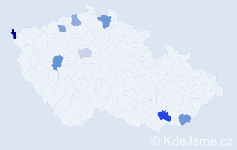 Jméno: 'Aileen', počet výskytů 12 v celé ČR