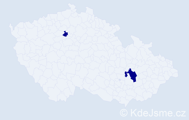 Jméno: 'Vehbija', počet výskytů 2 v celé ČR