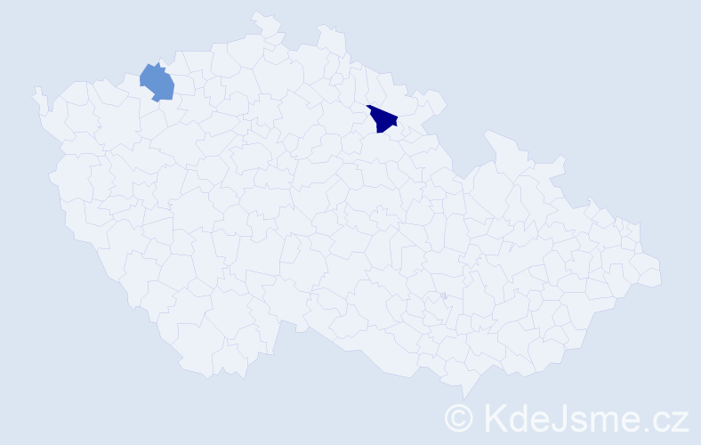 Jméno: 'Thaddeus', počet výskytů 2 v celé ČR