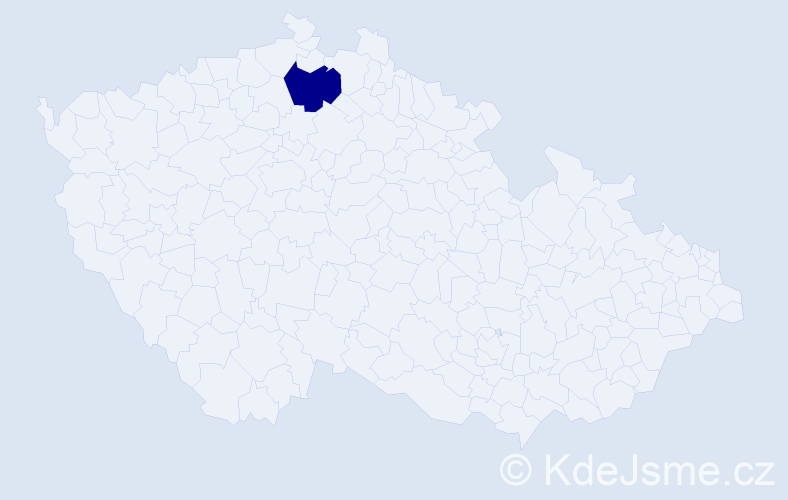 Jméno: 'Emirelda', počet výskytů 1 v celé ČR