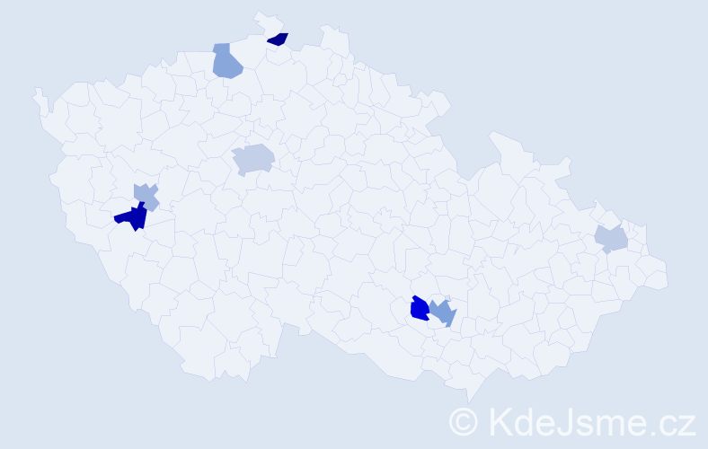 Jméno: 'Arsim', počet výskytů 12 v celé ČR
