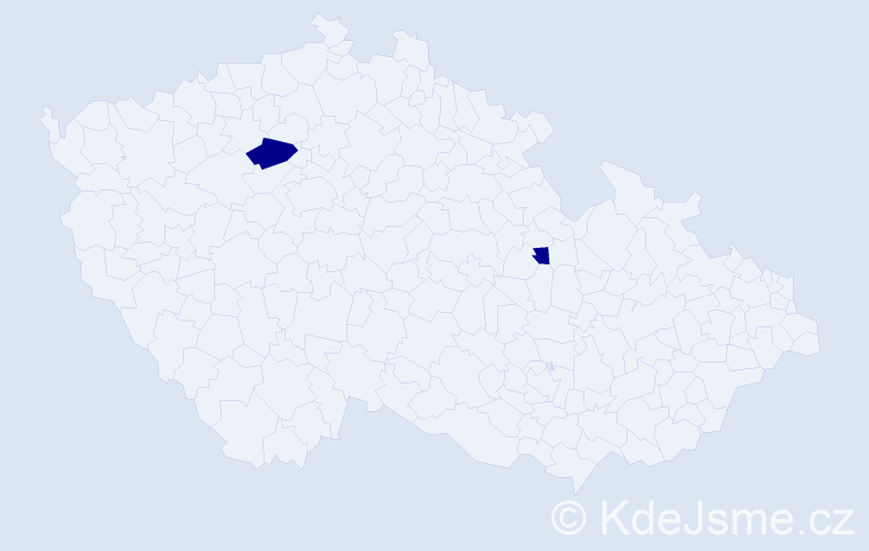 Jméno: 'Agáta Nela', počet výskytů 2 v celé ČR