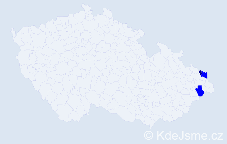 Jméno: 'Eligie', počet výskytů 5 v celé ČR