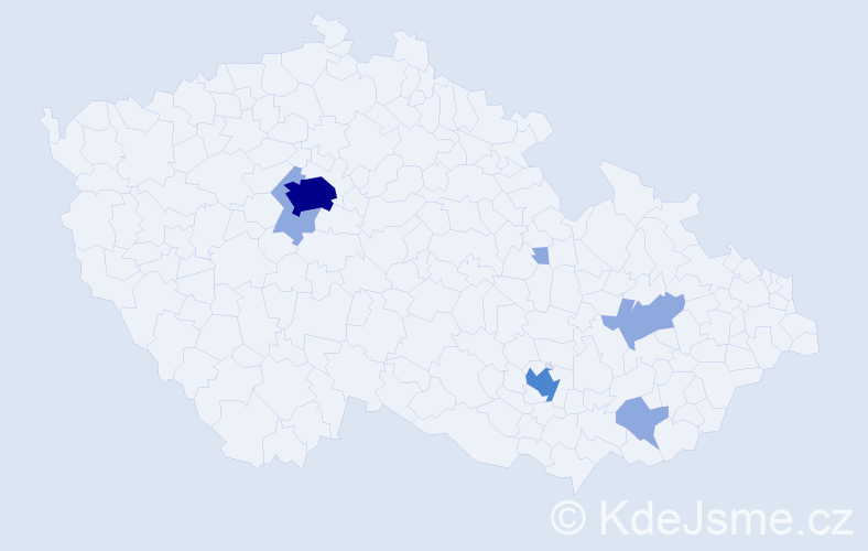 Jméno: 'Mathieu', počet výskytů 11 v celé ČR