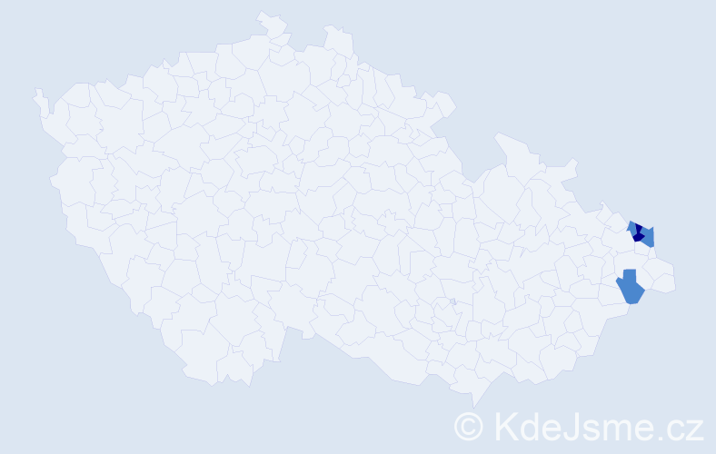 Jméno: 'Eligie', počet výskytů 6 v celé ČR
