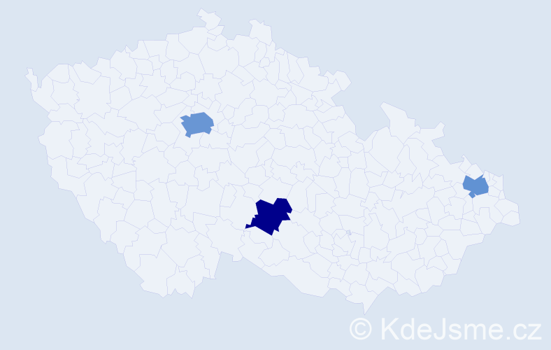 Jméno: 'Zhilin', počet výskytů 5 v celé ČR