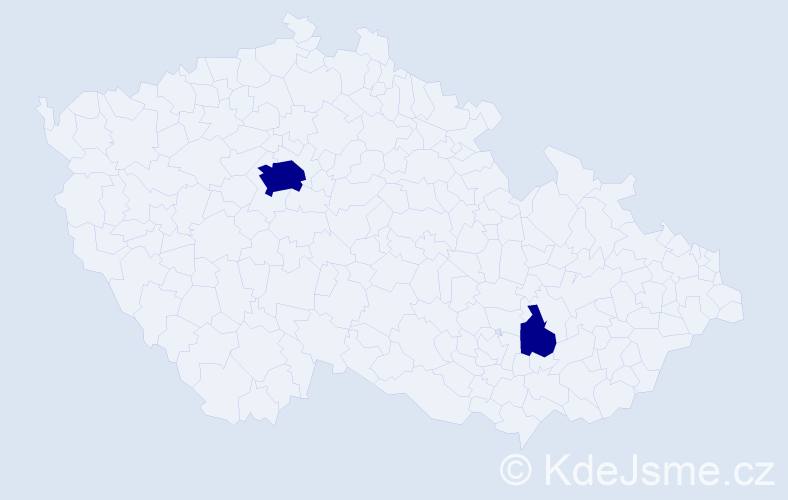 Jméno: 'František Hugo', počet výskytů 2 v celé ČR