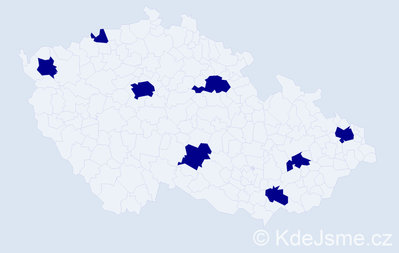 Jméno: 'Sarah Jessica', počet výskytů 8 v celé ČR