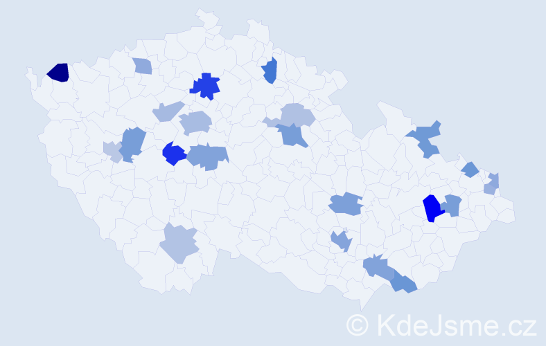 Jméno: 'Beatrix', počet výskytů 35 v celé ČR