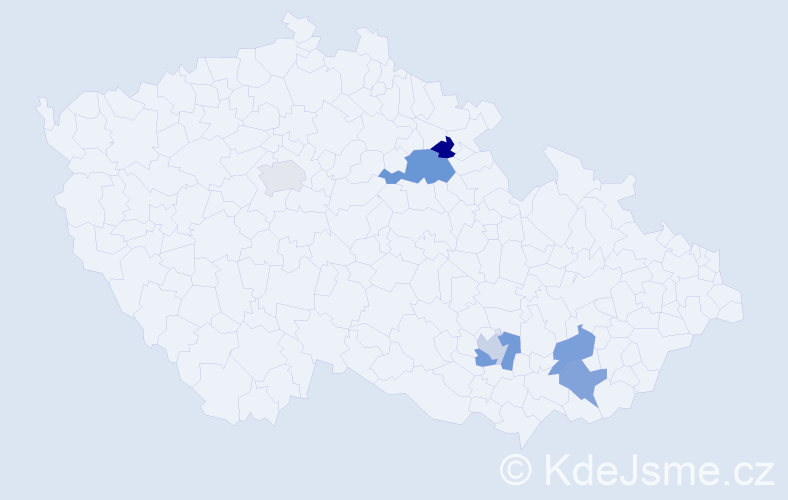 Jméno: 'Aneli', počet výskytů 8 v celé ČR