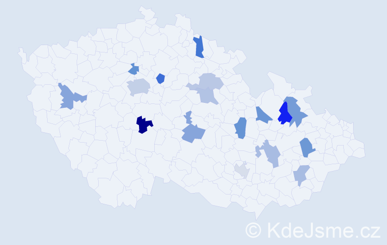 Jméno: 'Erin', počet výskytů 21 v celé ČR