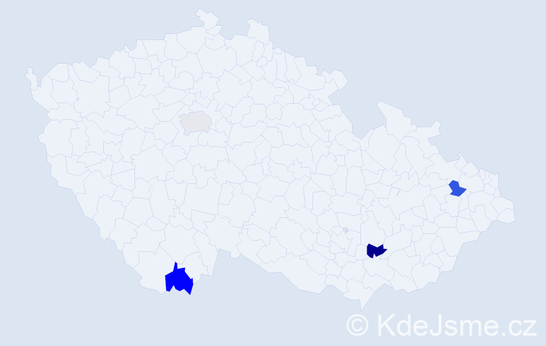 Jméno: 'Benedikt Jan', počet výskytů 4 v celé ČR