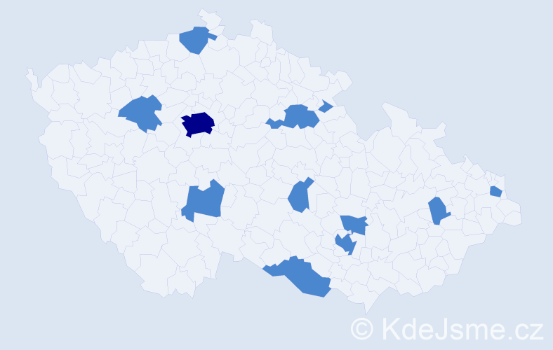Jméno: 'Jakub Karel', počet výskytů 14 v celé ČR