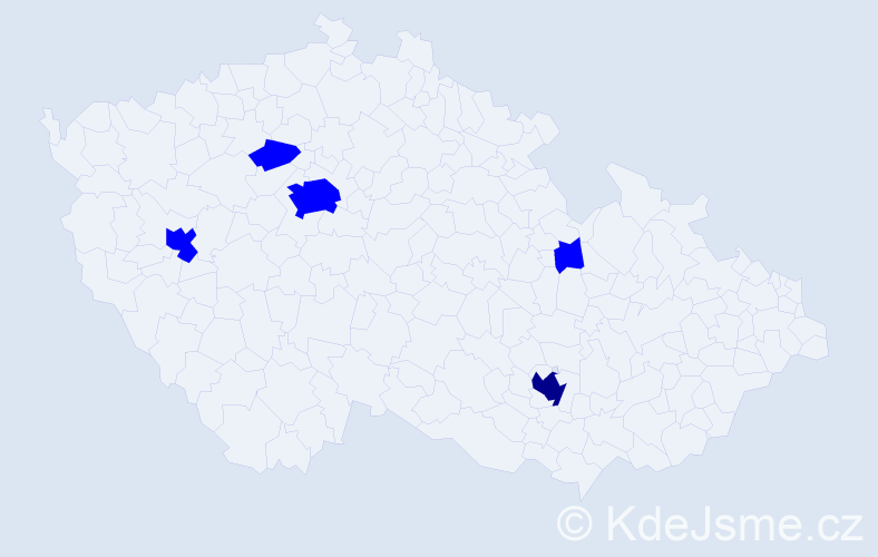 Jméno: 'Jan Hugo', počet výskytů 6 v celé ČR