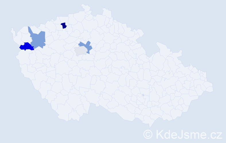 Jméno: 'Raif', počet výskytů 5 v celé ČR