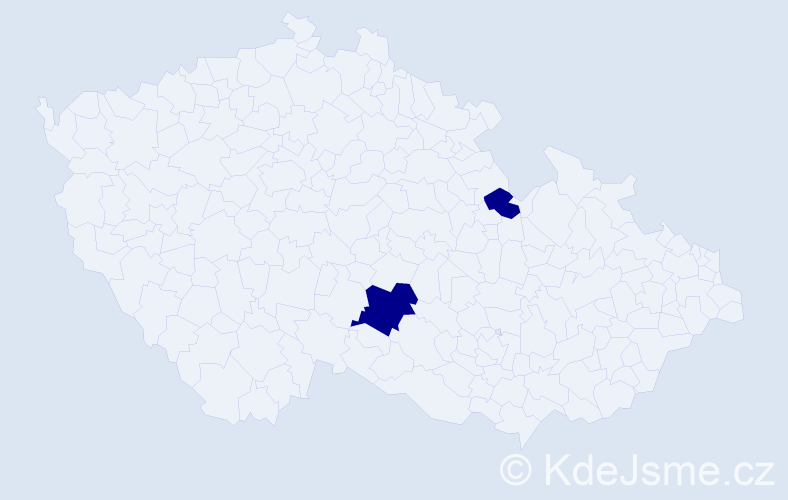 Jméno: 'Jakub Bohuslav', počet výskytů 2 v celé ČR