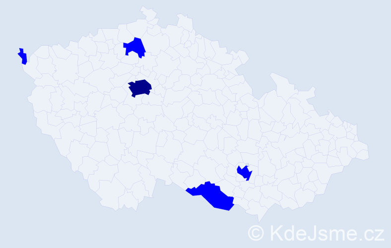 Jméno: 'Mišela', počet výskytů 6 v celé ČR