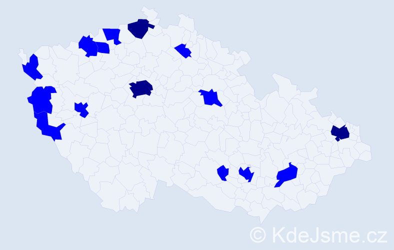 Jméno: 'Van Hop', počet výskytů 18 v celé ČR