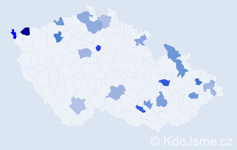 Jméno: 'Martha', počet výskytů 33 v celé ČR