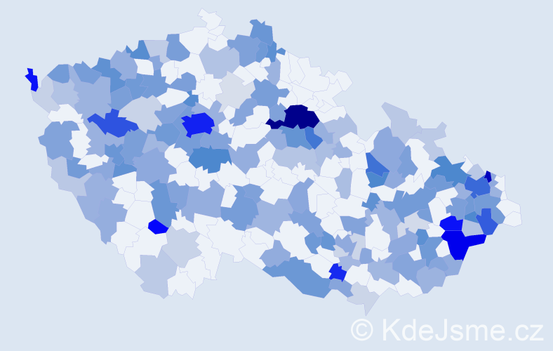 Jméno: 'Vladana', počet výskytů 462 v celé ČR