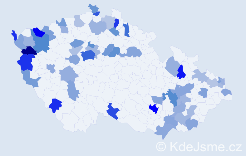 Jméno: 'Carolina', počet výskytů 111 v celé ČR