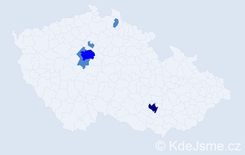 Jméno: 'Stefani', počet výskytů 8 v celé ČR