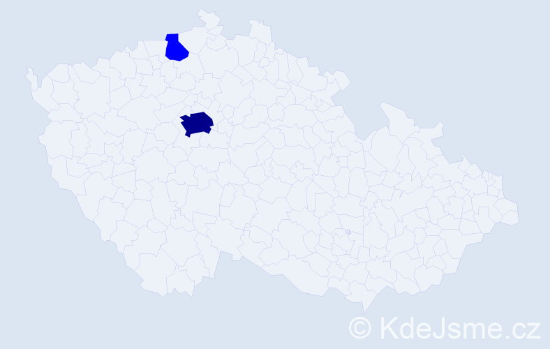 Jméno: 'Keven', počet výskytů 3 v celé ČR