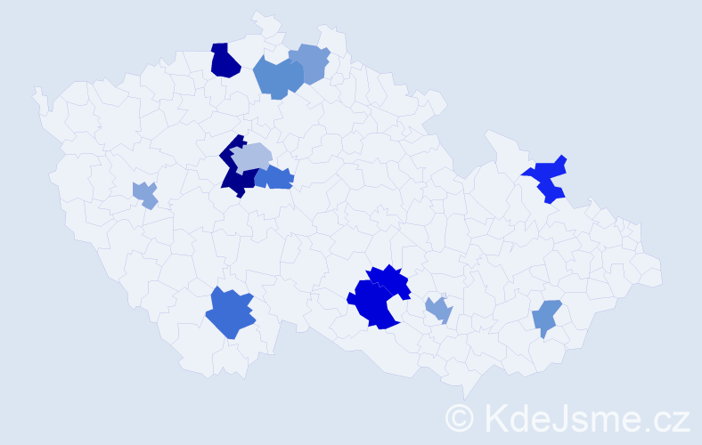 Jméno: 'Jordanka', počet výskytů 22 v celé ČR