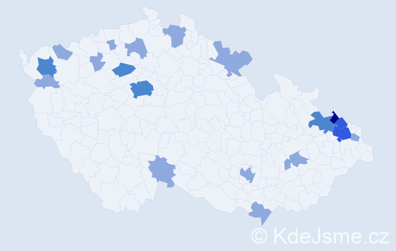 Jméno: 'Adelheid', počet výskytů 33 v celé ČR