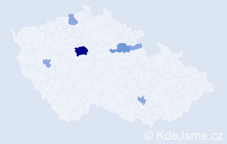 Jméno: 'Nader', počet výskytů 12 v celé ČR