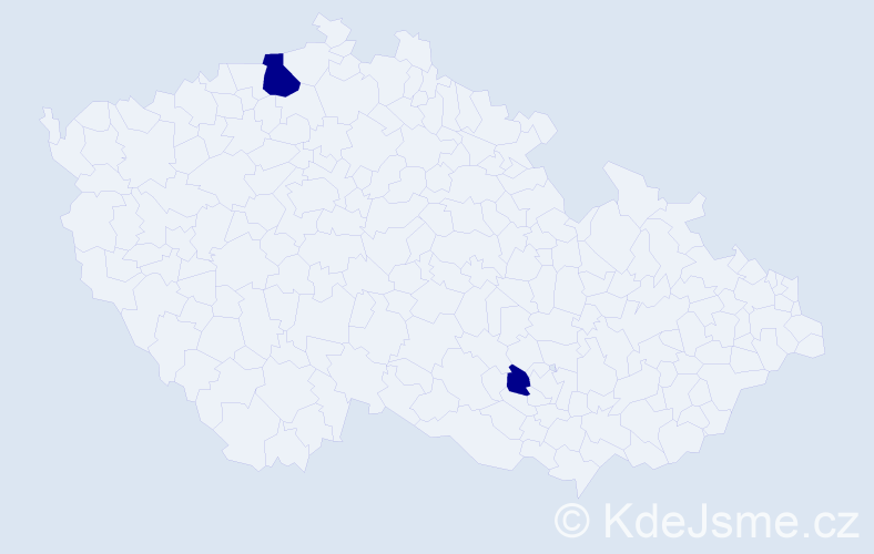 Jméno: 'Shukria', počet výskytů 2 v celé ČR
