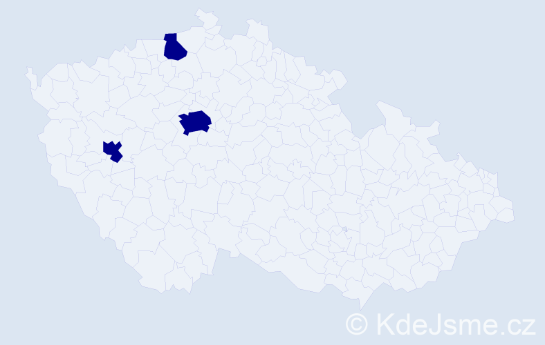 Jméno: 'Tian', počet výskytů 3 v celé ČR