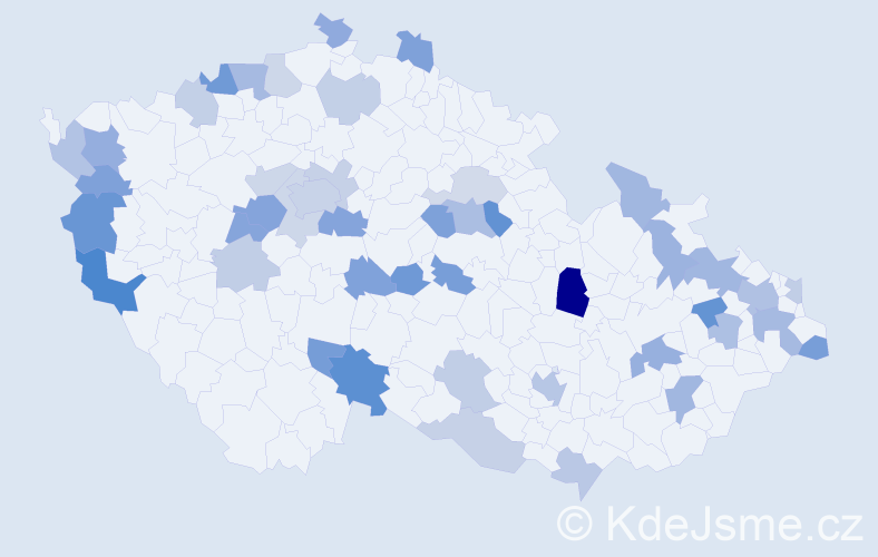 Jméno: 'Gregor', počet výskytů 76 v celé ČR