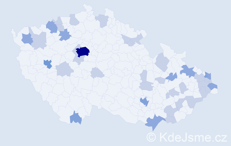 Jméno: 'Henrich', počet výskytů 69 v celé ČR