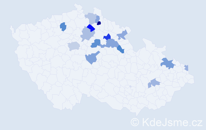 Jméno: 'Bořík', počet výskytů 22 v celé ČR