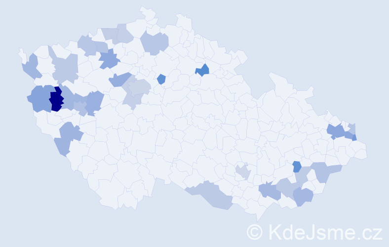 Jméno: 'Otýlie', počet výskytů 45 v celé ČR