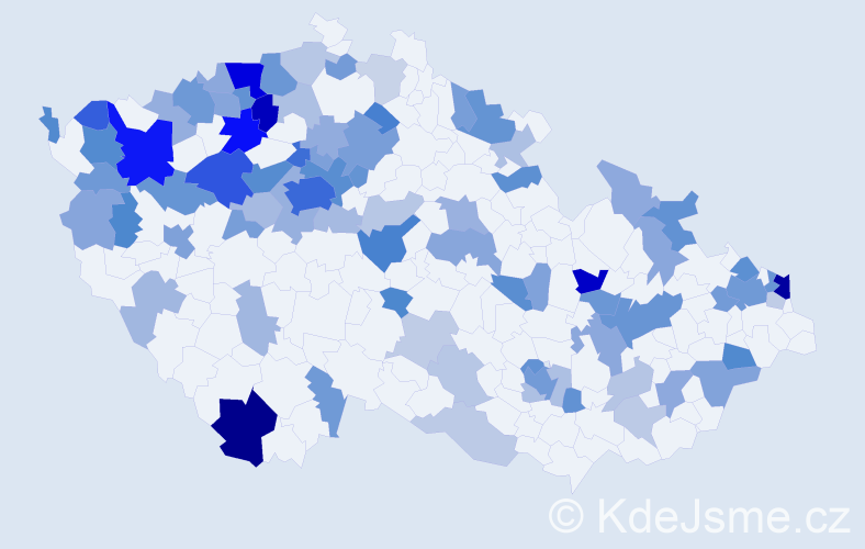 Jméno: 'Malvína', počet výskytů 209 v celé ČR