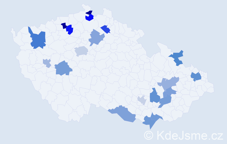 Jméno: 'Elisabet', počet výskytů 26 v celé ČR