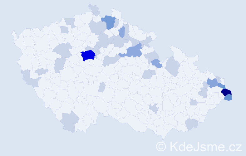 Jméno: 'Lucyna', počet výskytů 84 v celé ČR